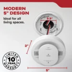 Smoke Alarm, Wire-Free Interconnect, Hardwired with AA Backup Battery - Image 2