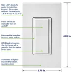 Decora Smart Switch, Wi-Fi, Works with Matter, Alexa, Google Assistant, Apple Home/Siri & Wired or Wirefree 3-Way, Neutral Wire Required, D315S-1RW, White - Image 3